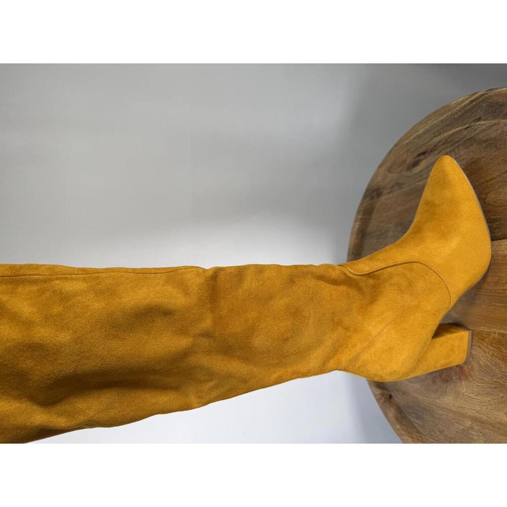 Steve Madden Risky Mustard Suede Below-the-Knee Boots Women’s Size 6.5 NWB - Picture 9 of 11